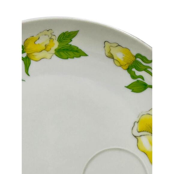 Fitz & Floyd Japan 1975-1980 Retired 'Yellow Rose' 9 1/8" Snack Plates-Set of 3 - Picture 5 of 8
